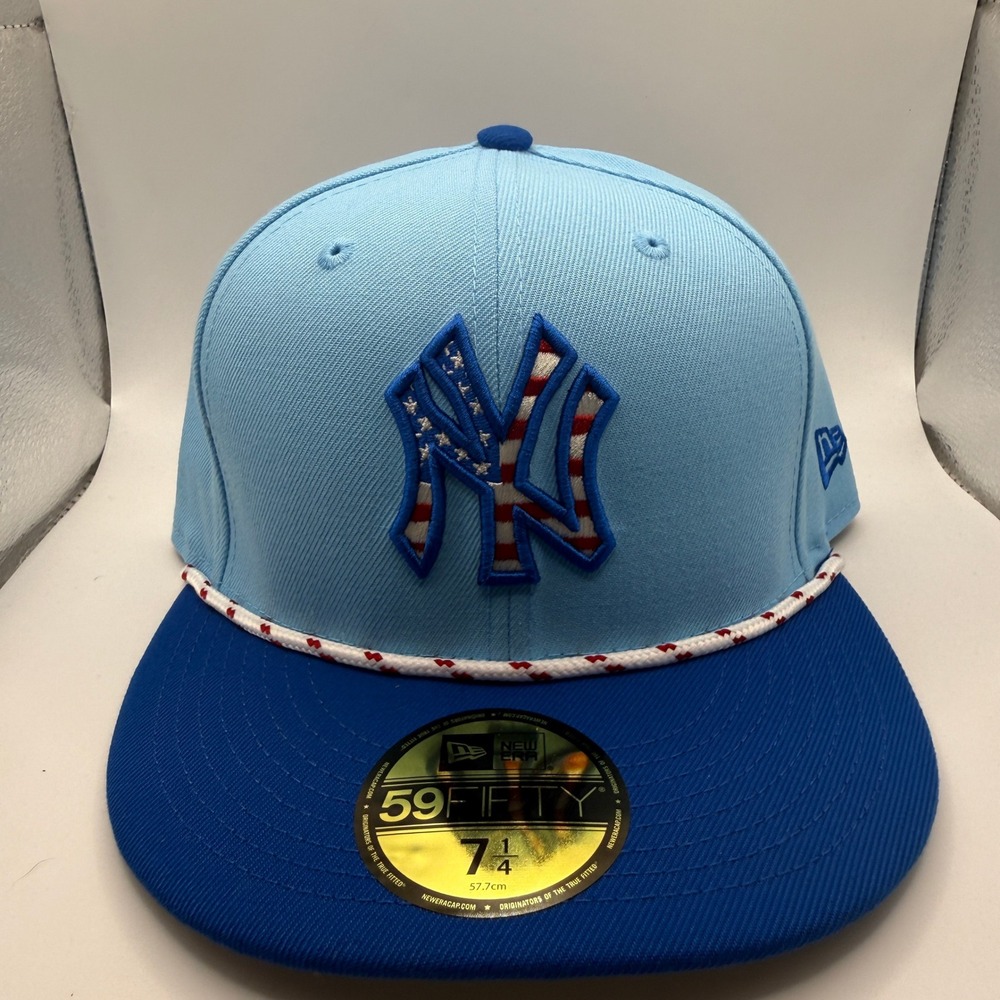 New Era 59FIFTY New York Yankees MLB July 4th Stars & Stripes Hat 7 1/4 Blue